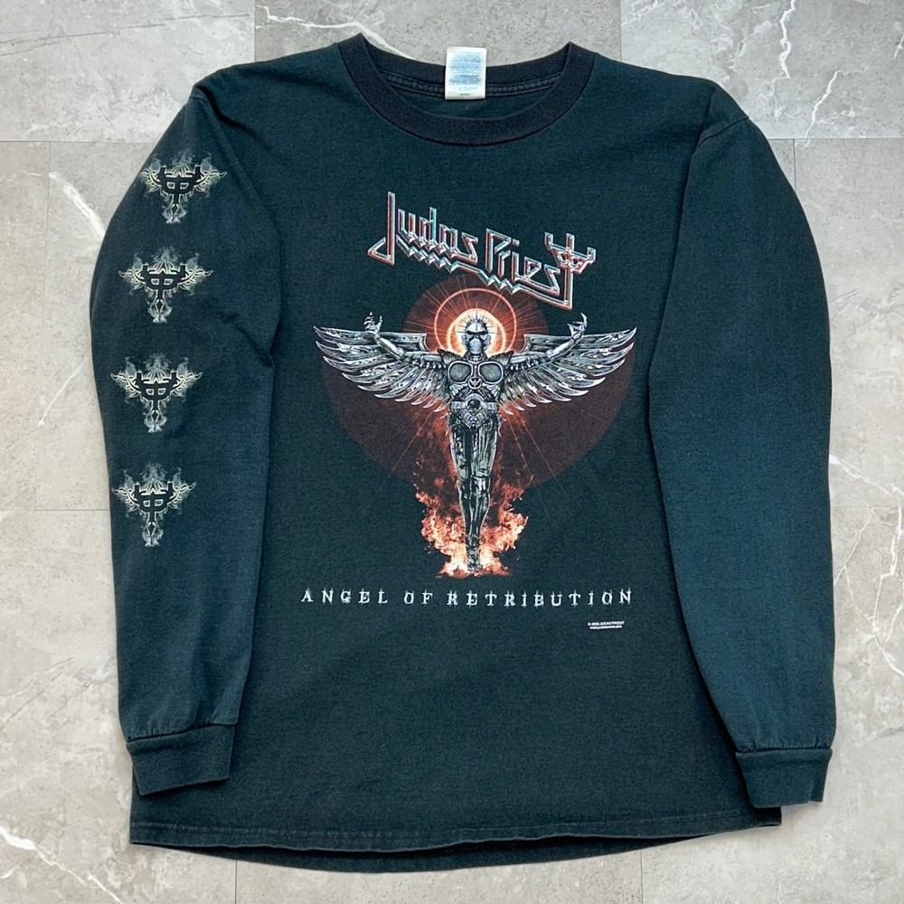 Vintage Judas Priest Graphic Tour Tee Mens Large Long Sleeve Hit Retribution
